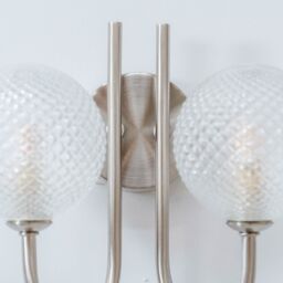 ValueLights Elle Brushed Chrome 2 Way IP44 Bathroom Glass Shade Wall Light in Silver - thumbnail 3