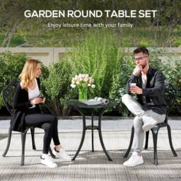 Wyld Haus Rirara 3 Piece Cast Aluminium Black Floral Bistro Set - thumbnail 6