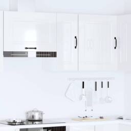 Berkfield Home Kitchen Wall Cabinet Kalmar High Gloss White Engineered Wood - thumbnail 3