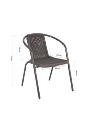 Living and Home Rattan Stacking Garden Chairs Set of 4 in Brown - thumbnail 2
