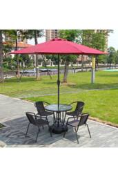 Living and Home Rattan Stacking Garden Chairs Set of 4 in Brown - thumbnail 6