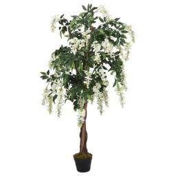 Berkfield Home Artificial Wisteria Tree 560 Leaves 80 cm Green & White - thumbnail 2