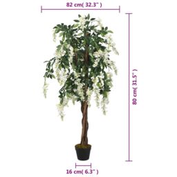 Berkfield Home Artificial Wisteria Tree 560 Leaves 80 cm Green & White - thumbnail 5