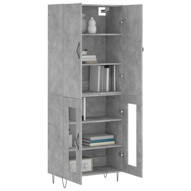 Berkfield Home Highboard Concrete Grey 69.5x34x180 cm Engineered Wood - image 1