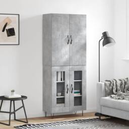 Berkfield Home Highboard Concrete Grey 69.5x34x180 cm Engineered Wood - thumbnail 2