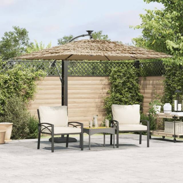 Berkfield Home Garden Parasol with Steel Pole Brown 246x246x230 cm - Size: 246 x 246 x 230 cm - image 1
