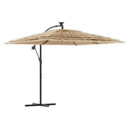 Berkfield Home Garden Parasol with Steel Pole Brown 246x246x230 cm - Size: 246 x 246 x 230 cm - thumbnail 2