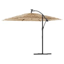 Berkfield Home Garden Parasol with Steel Pole Brown 246x246x230 cm - Size: 246 x 246 x 230 cm - thumbnail 5