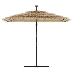 Berkfield Home Garden Parasol with Steel Pole Brown 246x246x230 cm - Size: 246 x 246 x 230 cm - thumbnail 3