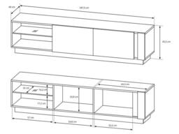 Vente-unique MURARI TV Stand - 2 Doors & 2 Shelves - With Leds - Gloss White and in Light Oak - thumbnail 9
