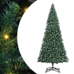 Berkfield Home Artificial Pre-lit Christmas Tree with Stand Green 500 cm PVC - thumbnail 2