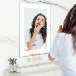 Costway Bathroom Led Vanity Mirror Dimmable Vanity Wall Mirror w/3 Colors Lights in Silver - thumbnail 3