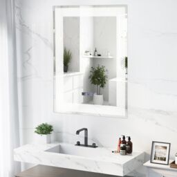 Costway Bathroom Led Vanity Mirror Dimmable Vanity Wall Mirror w/3 Colors Lights in Silver - thumbnail 2