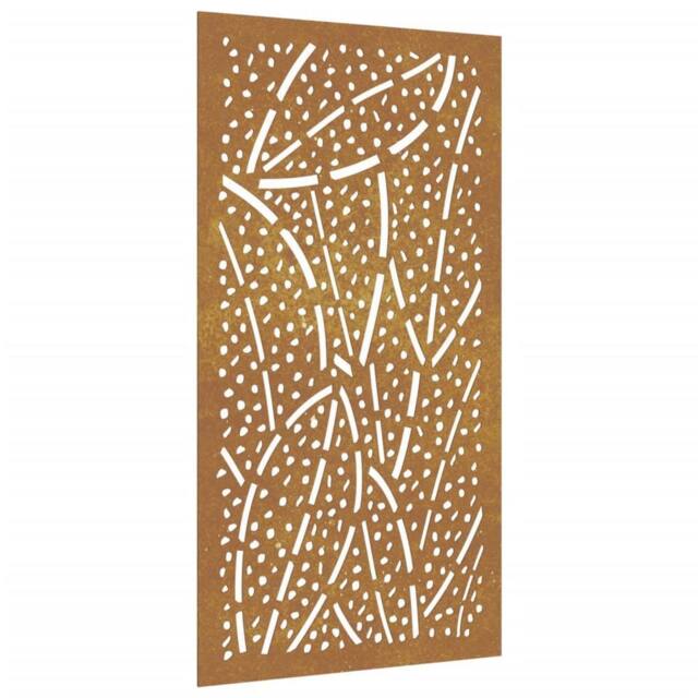 Berkfield Home Garden Wall Decoration 105x55 cm Corten Steel Leaf Design in Brown - image 1