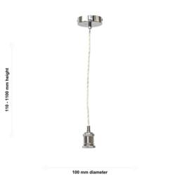 First Choice Lighting Set of 2 Flex - Chrome Retro Ceiling Pendant Flex Kits in Silver - thumbnail 5