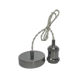 First Choice Lighting Set of 2 Flex - Chrome Retro Ceiling Pendant Flex Kits in Silver - thumbnail 3