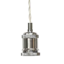 First Choice Lighting Set of 2 Flex - Chrome Retro Ceiling Pendant Flex Kits in Silver - thumbnail 4