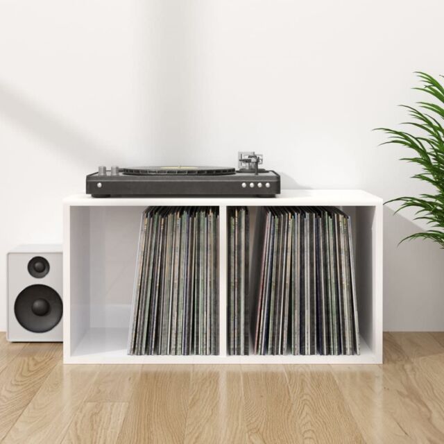 Berkfield Home Vinyl Storage Box High Gloss White 71x34x36 cm Engineered Wood - Size: 71 x 34 x 36 cm - image 1
