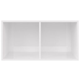 Berkfield Home Vinyl Storage Box High Gloss White 71x34x36 cm Engineered Wood - Size: 71 x 34 x 36 cm - thumbnail 3