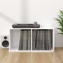Berkfield Home Vinyl Storage Box High Gloss White 71x34x36 cm Engineered Wood - Size: 71 x 34 x 36 cm - thumbnail 1