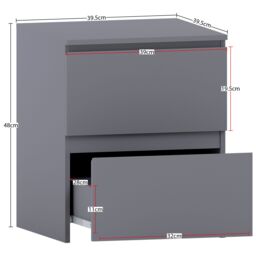 Home Discount Vida Designs Denver 4Pc Bedroom Set(2 Bedside, 6 Drawer Chest, Wardrobe) in Grey - thumbnail 2