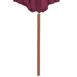 Berkfield Home Outdoor Parasol with Wooden Pole 300 cm Bordeaux Red - thumbnail 4