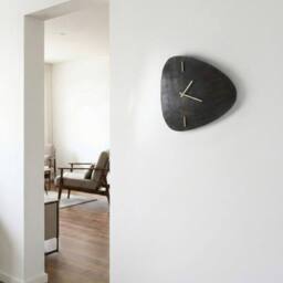 Wyld and Coco Wall Clock - Dark Brown MDF Irregular Shape with Gold Hands