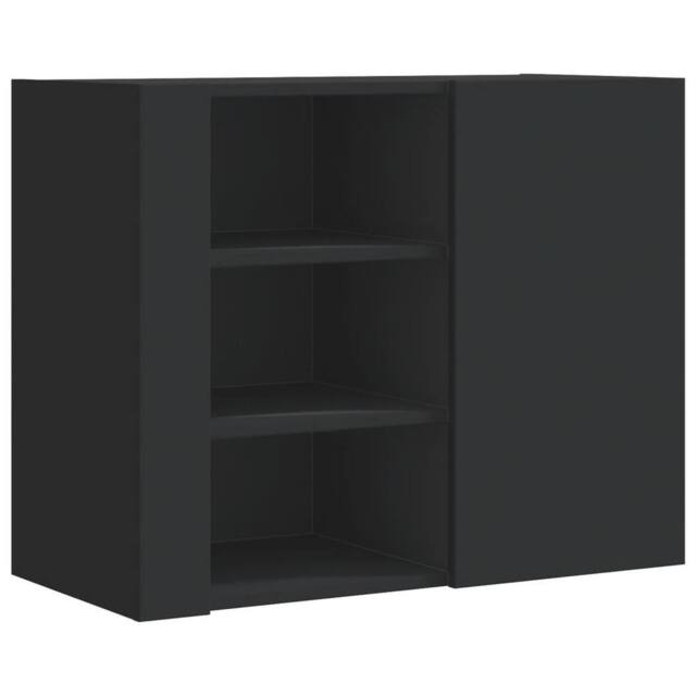 Berkfield Home Wall Cabinet Black 75x35x60 cm Engineered Wood - Size: 75 x 35 x 60 cm - image 1