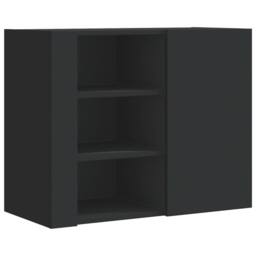 Berkfield Home Wall Cabinet Black 75x35x60 cm Engineered Wood - Size: 75 x 35 x 60 cm - thumbnail 1