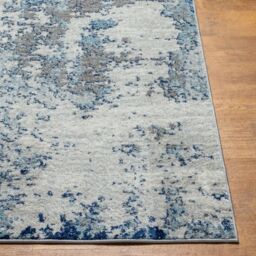 Livabliss Sunderland-Abstract Blue Grey Modern Marble Living Dining Bedroom Rug in Navy - Size: 80 cm x 150 cm - thumbnail 5