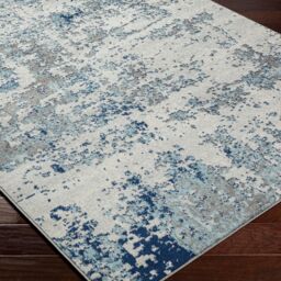 Livabliss Sunderland-Abstract Blue Grey Modern Marble Living Dining Bedroom Rug in Navy - Size: 80 cm x 150 cm - thumbnail 6