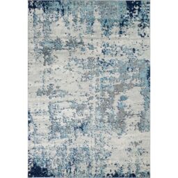 Livabliss Sunderland-Abstract Blue Grey Modern Marble Living Dining Bedroom Rug in Navy - Size: 80 cm x 150 cm - thumbnail 2