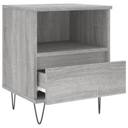 Berkfield Home Modern Bedside Cabinet Grey Sonoma 40x35x50 cm Engineered Wood - Size: 40 x 35 x 50 cm - thumbnail 5