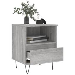 Berkfield Home Modern Bedside Cabinet Grey Sonoma 40x35x50 cm Engineered Wood - Size: 40 x 35 x 50 cm - thumbnail 4