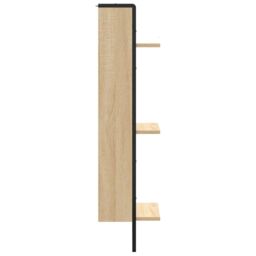 Berkfield Home 3-Tier Wall Shelf Sonoma Oak 30x25x100 cm Engineered Wood in Brown - Size: 30 x 25 x 100 cm - thumbnail 5