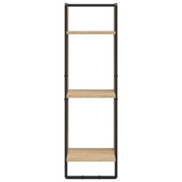 Berkfield Home 3-Tier Wall Shelf Sonoma Oak 30x25x100 cm Engineered Wood in Brown - Size: 30 x 25 x 100 cm - thumbnail 4