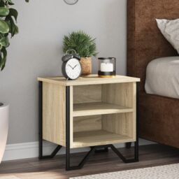 Berkfield Home Bedside Cabinet Sonoma Oak 2 pcs 40x30x40 cm Engineered Wood in Brown - Size: 40 x 30 x 40 cm - thumbnail 1
