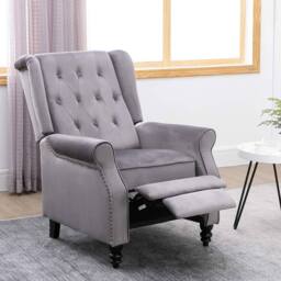 LUXURY LIFE Ashford Recliner Armchair Manual Push Back Recliner in Grey - thumbnail 3