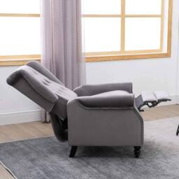 LUXURY LIFE Ashford Recliner Armchair Manual Push Back Recliner in Grey - thumbnail 5