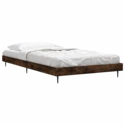 Berkfield Home Bed Frame Smoked Oak 90x190 cm Single Engineered Wood in Brown - thumbnail 3