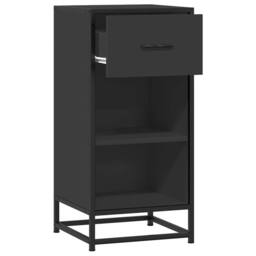 Berkfield Home Sideboard Black 35.5x35x76 cm Engineered Wood & Metal - thumbnail 5