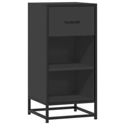 Berkfield Home Sideboard Black 35.5x35x76 cm Engineered Wood & Metal - thumbnail 1