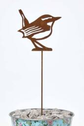 Homescapes Steel Eurasian Wren Garden Stake Decorations, Set of 2 in Brown - thumbnail 4