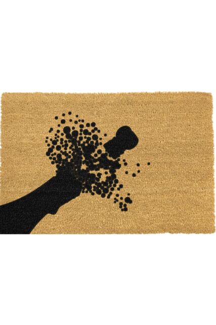 Artsy Mats Champagne Pop Doormat - Regular 60x40cm in Black - Size: 40 cm x 60 cm - image 1