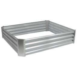 Harbour Housewares Raised Garden Beds - 2x Square Bottomless Galvanised Steel Planter 120 x 120cm in Silver - Size: 120 x 120 cm - thumbnail 6