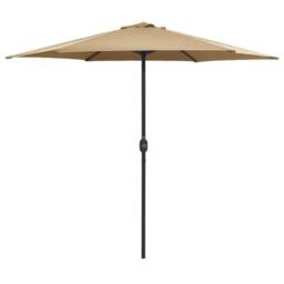 Berkfield Home Outdoor Parasol with Aluminium Pole 270x246 cm Taupe in Beige - thumbnail 1