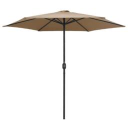 Berkfield Home Outdoor Parasol with Aluminium Pole 270x246 cm Taupe in Beige - thumbnail 2