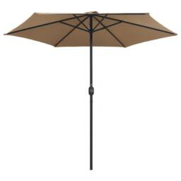 Berkfield Home Outdoor Parasol with Aluminium Pole 270x246 cm Taupe in Beige - thumbnail 3