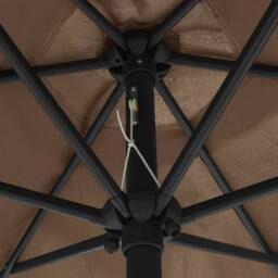 Berkfield Home Outdoor Parasol with Aluminium Pole 270x246 cm Taupe in Beige - thumbnail 5