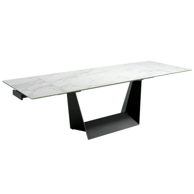 Angel Cerda Extendable Dining Table, Porcelain Marble Top, Black - image 1